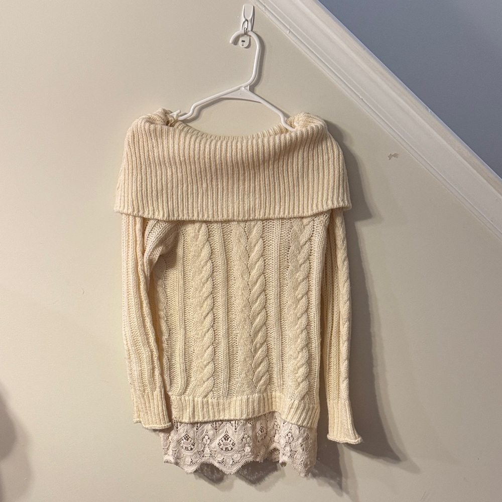 Knox Rose Off-the-Shoulder Cream Sweater